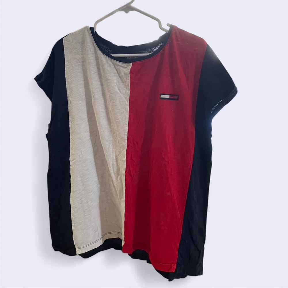 Colorblock Women's Top - Red, Navy, and White